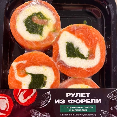 Фото Рулеты из Форели с творожным сыром и шпинатом